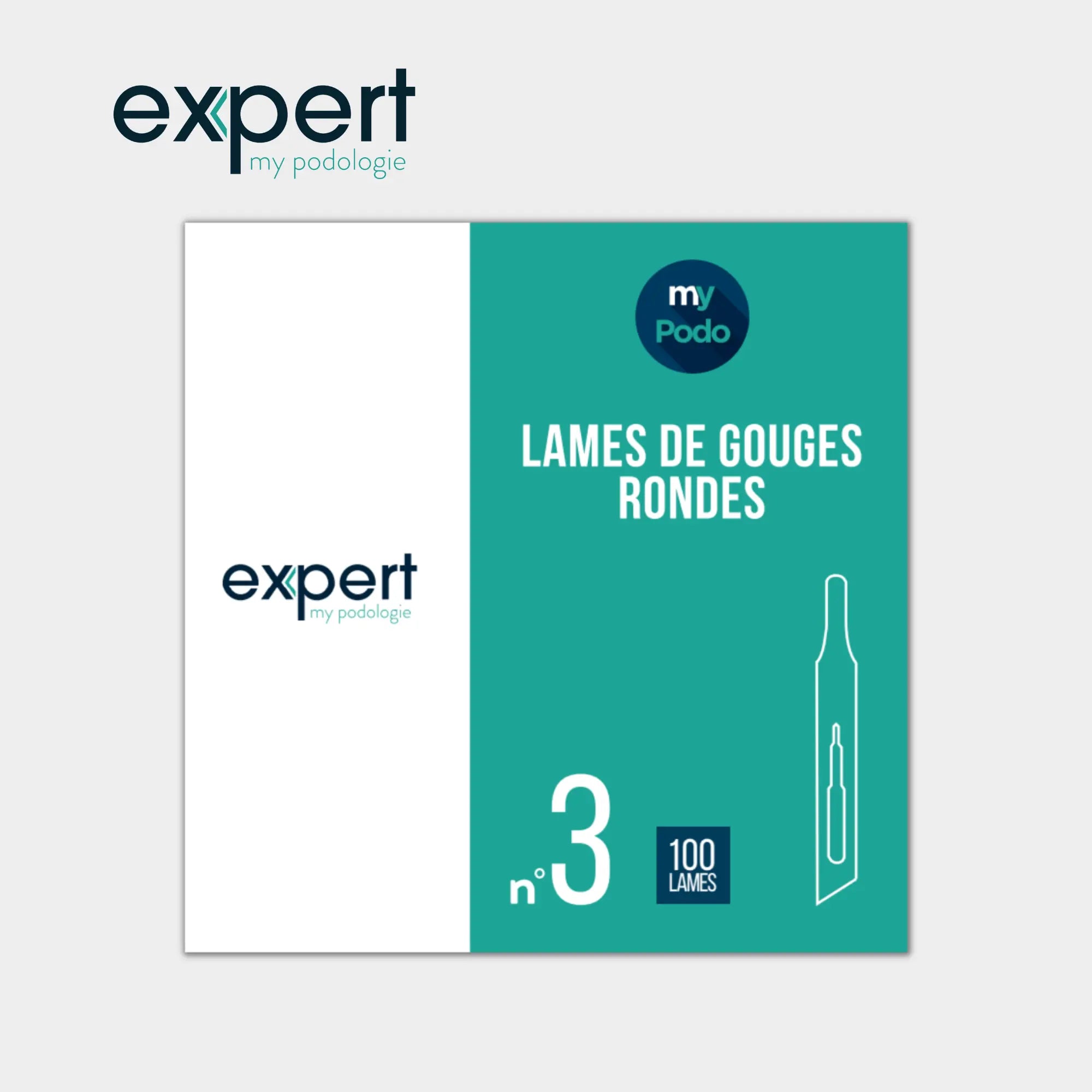 100 Lames de gouges stériles - Rondes - Expert by My Podologie Expert  N-3