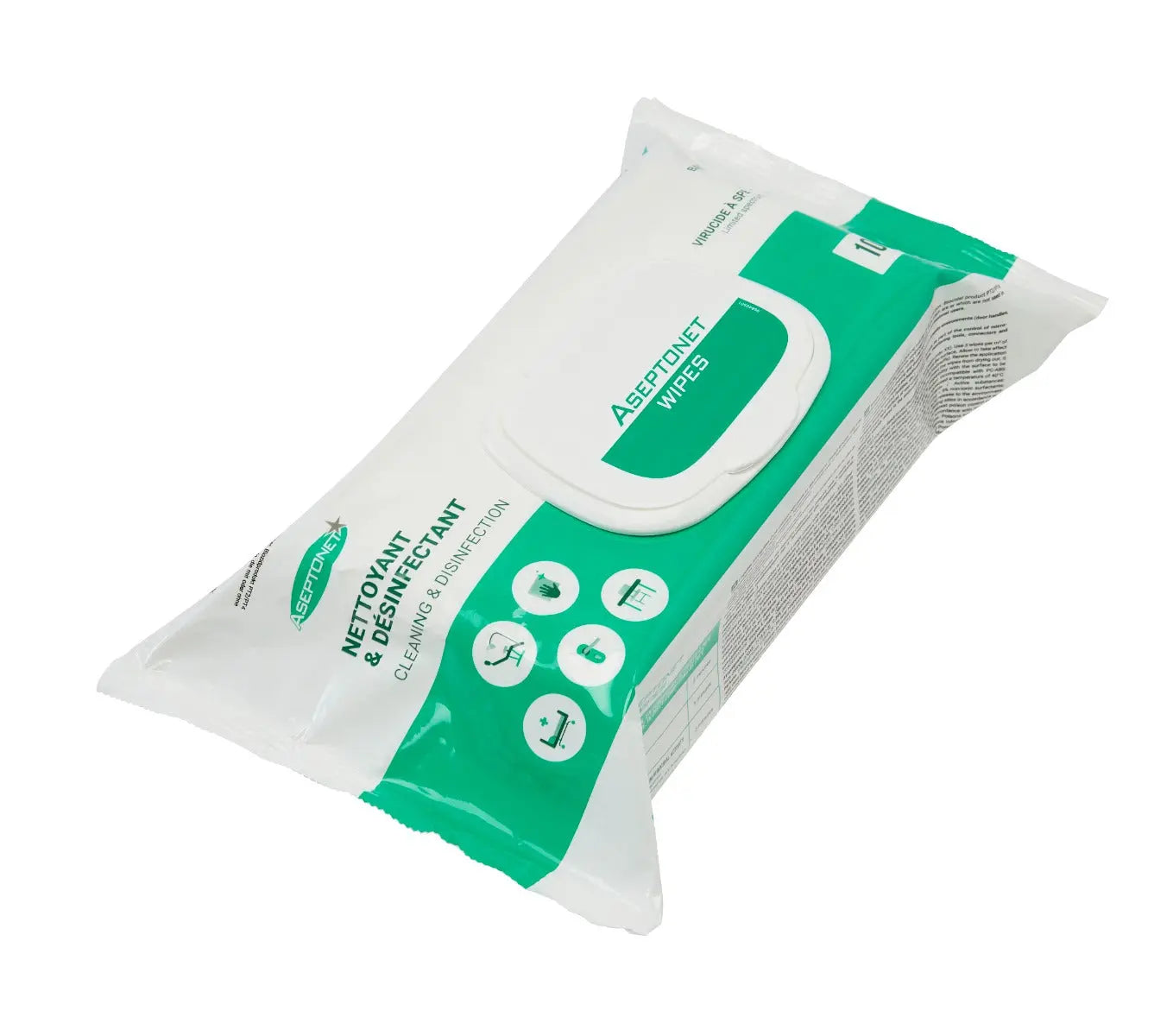 100 Lingettes désinfectantes épaisses - Aseptonet Aseptonet