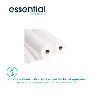 12 rouleaux Draps d'examen blancs - 150 formats - 2 Plis lisses Essential