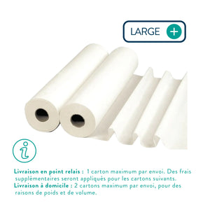 6 rouleaux Draps d'examen Larges blancs - 135 formats - 2 Plis lisses My Podologie