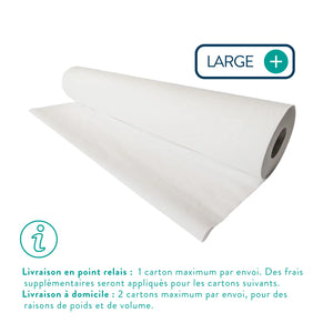6 rouleaux Draps d'examen Larges blancs - 142 formats - 2 Plis lisses My Podologie