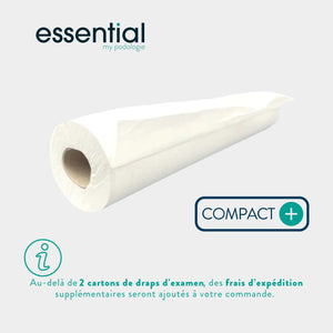 6 rouleaux Draps d'examen blancs - Compact - 300 formats - 2 Plis lisses Essential