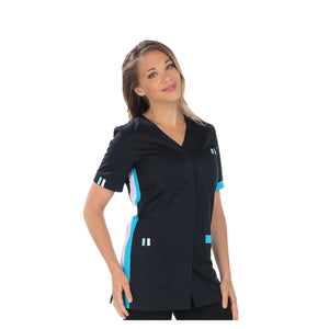 Amélie - Tunique - Manches courtes - Femme - 75 cm My Blouse Sergé-Noir-Atoll-T7-XXXXL