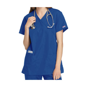 Bayonne - Tunique médicale - Effet cache-coeur - Manches courtes - Femme - 72 cm - Cherokee Cherokee Authentic Workwear Bleu-Roi-3XL