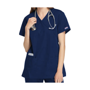 Bayonne - Tunique médicale - Effet cache-coeur - Manches courtes - Femme - 72 cm - Cherokee Cherokee Authentic Workwear Bleu-Marine-3XL