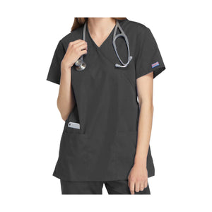 Bayonne - Tunique médicale - Effet cache-coeur - Manches courtes - Femme - 72 cm - Cherokee Cherokee Authentic Workwear Anthracite-3XL