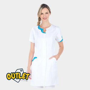 Blouse femme - Taille M - My Blouse // Fin de série My Podologie Clara - blanc/turquoise