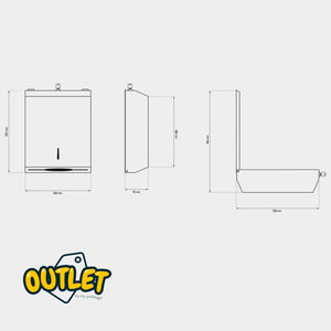 Distributeur mural - 400F Essuie-mains pliés - Inox brillant My Médical