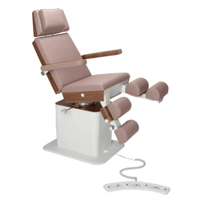 Fauteuil de pédicurie - MOON - Relevage électrique - Filaire - Ruck My Podologie Taupe-5-moteurs-Noyer
