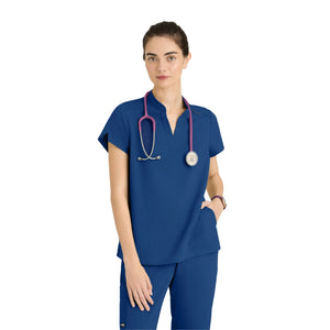 Flora - Tunique col à bande - Femme - Grey’s Anatomy Stretch Grey’s Anatomy Bleu Caraïbes / XL