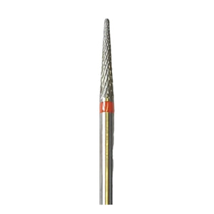 Fraise E0120 Carbure de tungstène - Abrasion et finition des ongles fins - Denture croisée fine - Forme conique - 2,3 mm - My Podologie