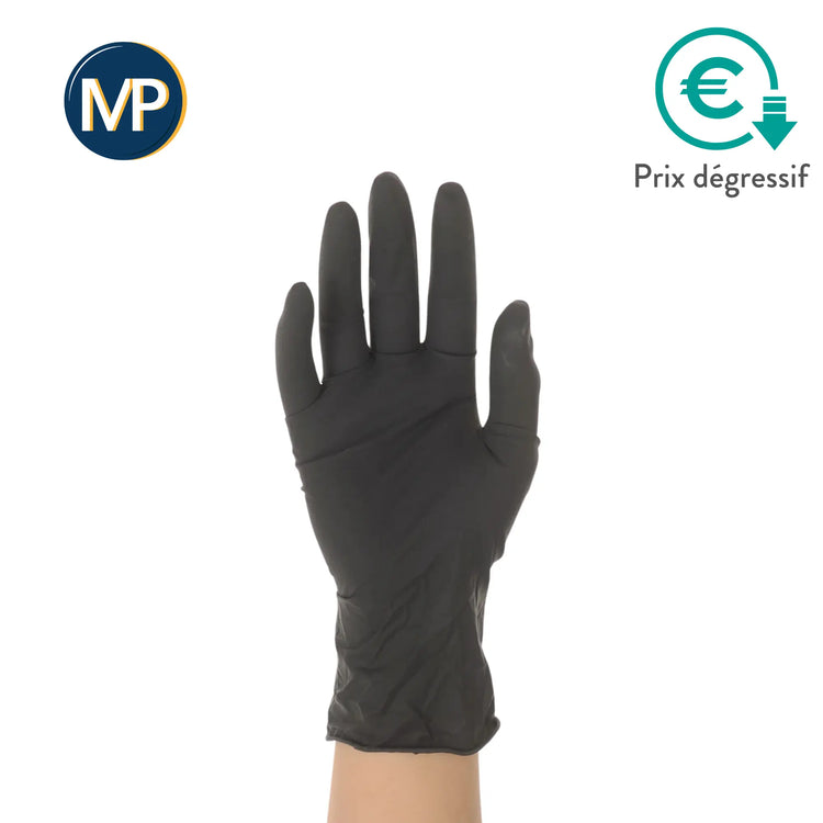 Gants d'examen - Latex Noir - Sans poudre - Boite de 100 - My Podologie MP