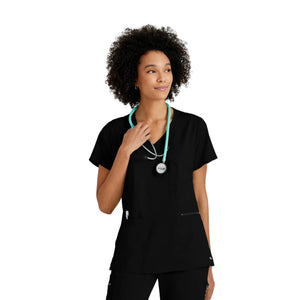 Kim - Tunique col V croisé - Femme - Grey’s Anatomy Stretch Grey’s Anatomy Noir / XL