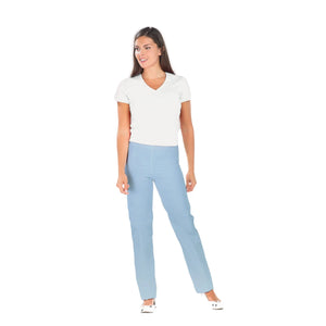 Manu - Pantalon PC Bleu Ciel - Mixte - Ceinture élastique - Sans poche My Blouse
