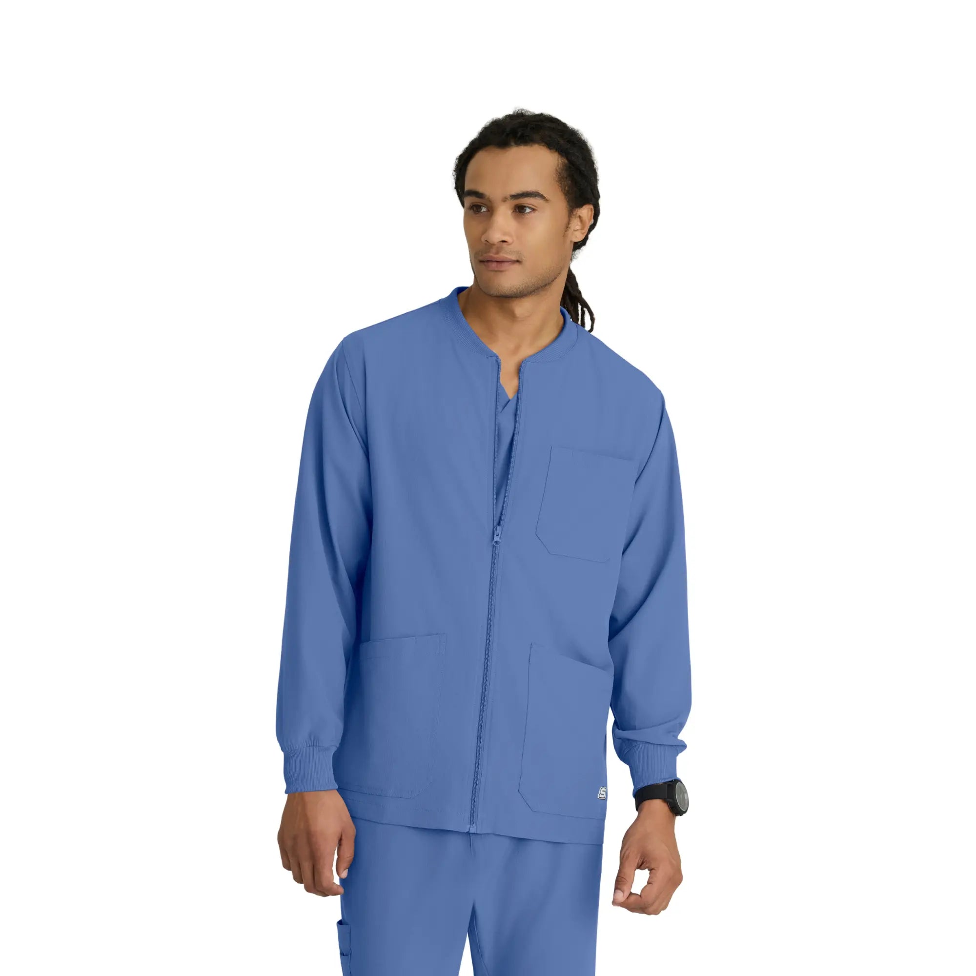 Oly - Veste médicale col rond - Homme - Skechers SKECHERS Bleu Ciel / XL