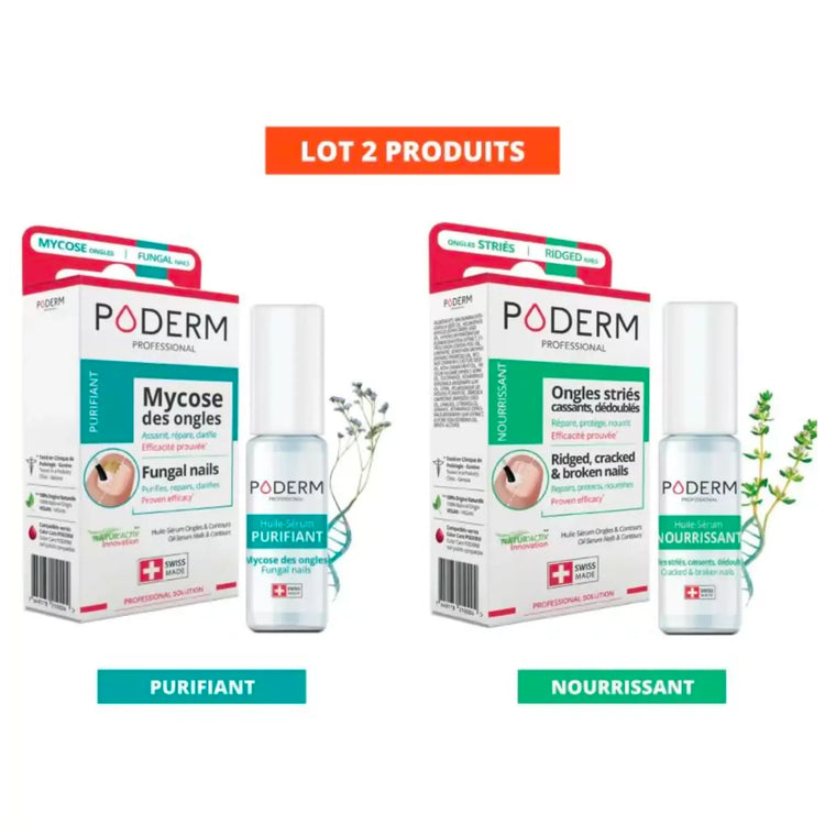 Pack Traitement Sérum Purifiant + Nourrissant - 2 x 8ml - Poderm Professional - My Podologie