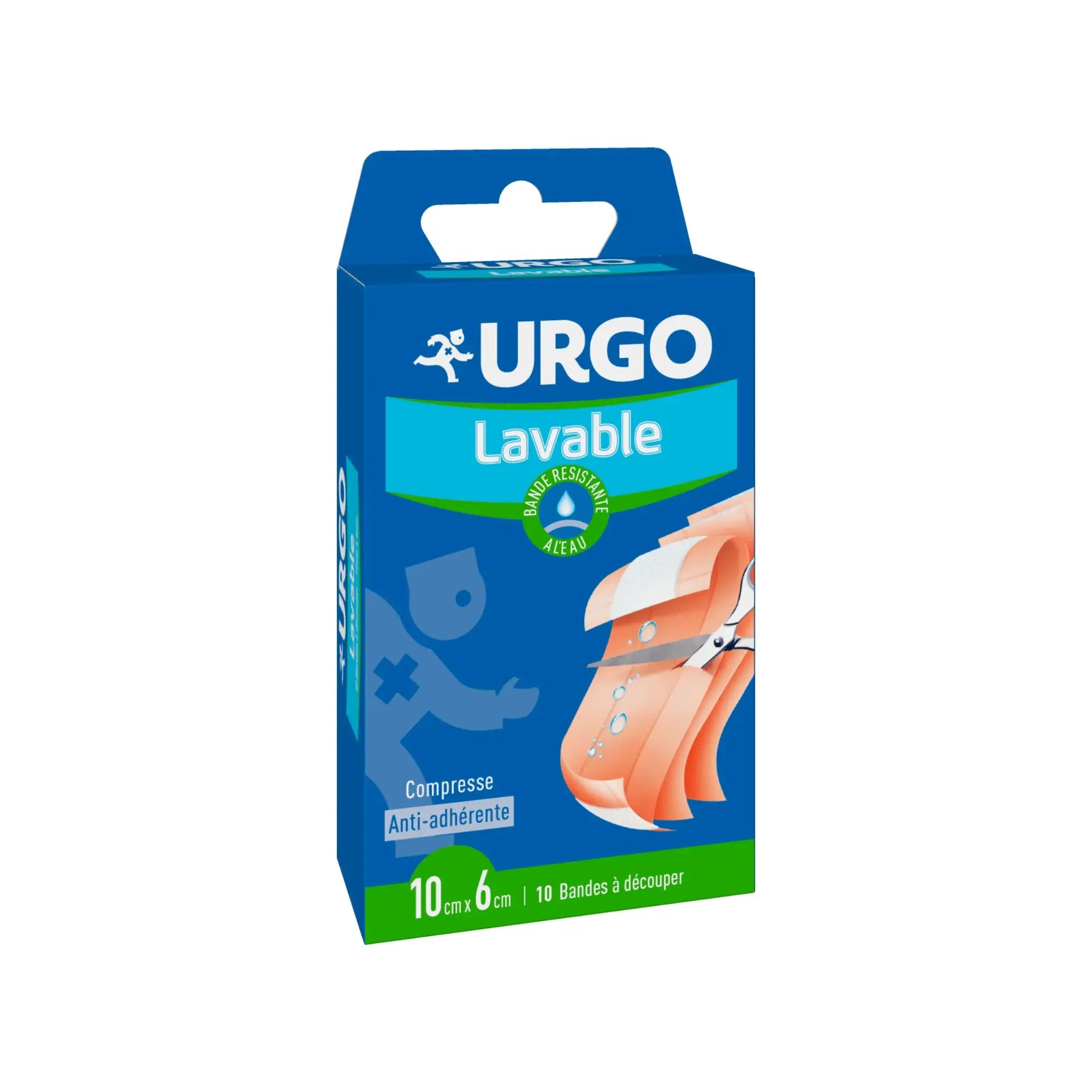 Pansements - Bande lavable - 10 Bandes - 10 cm x 6 cm - Urgo Urgo
