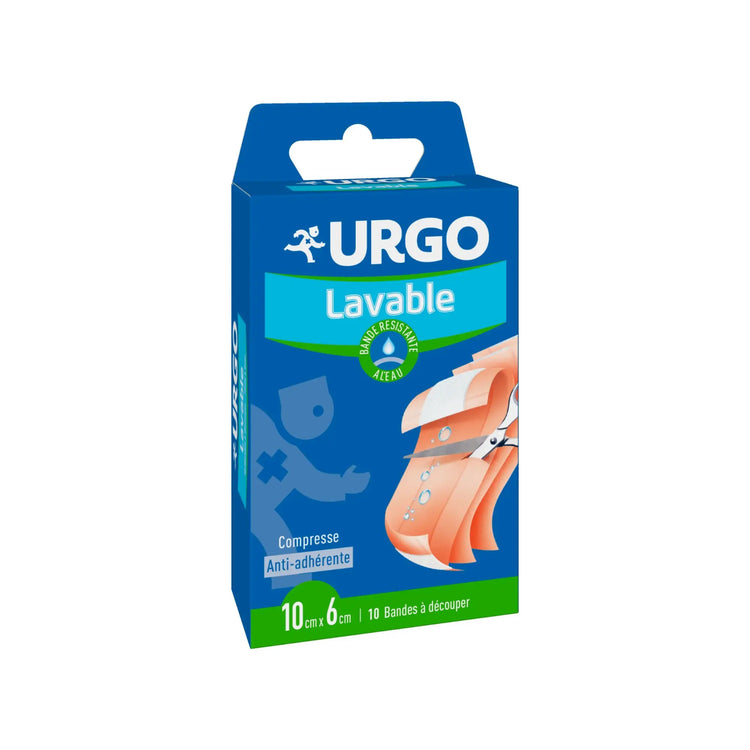 Pansements - Bande lavable - 10 Bandes - 10 cm x 6 cm - Urgo Urgo