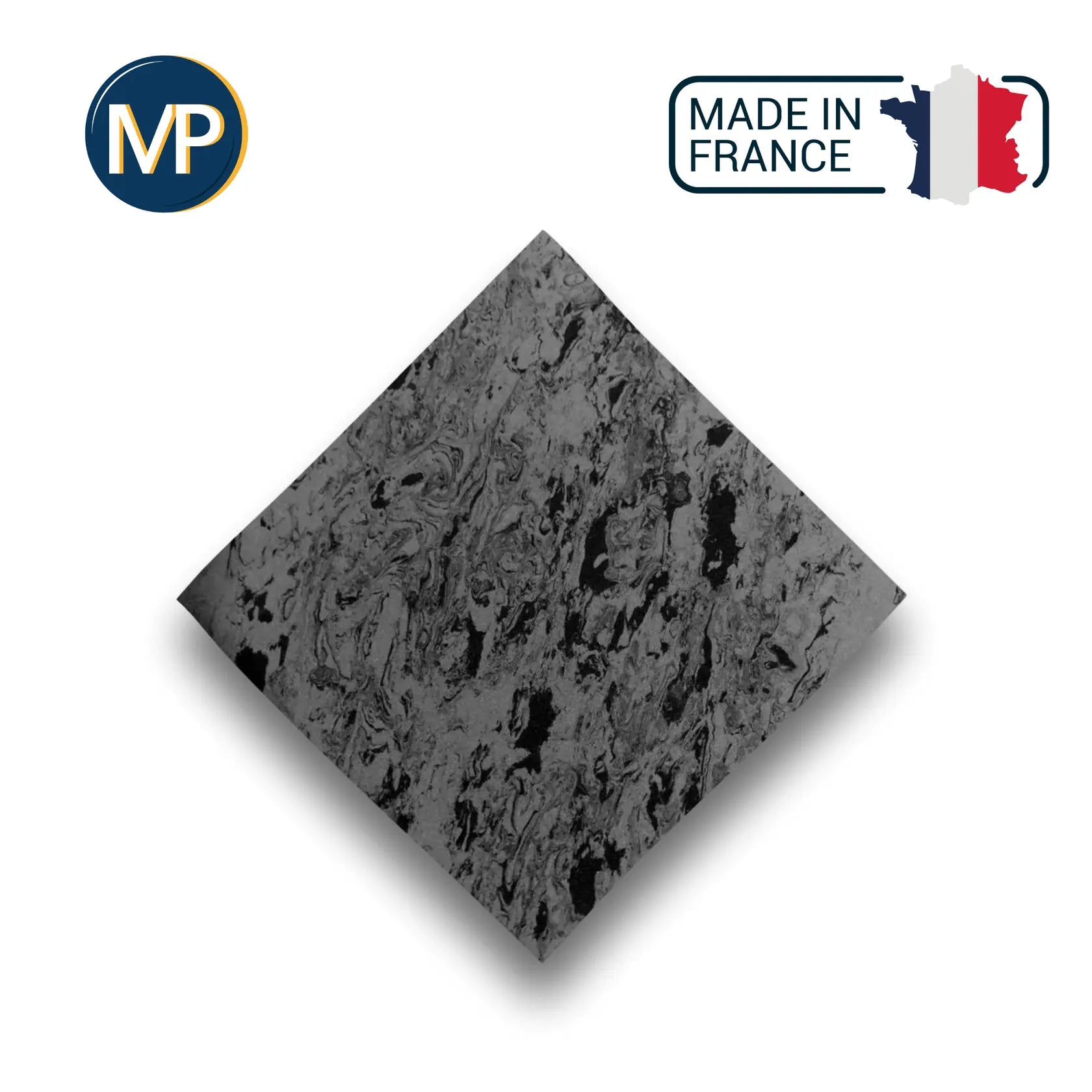 Recouvrement PE EVA - Shore 30 - 1mm - 1035 x 1030 mm - 15 coloris MP Noir-gris-foncé