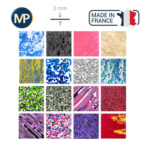 Recouvrement PE EVA - Shore 30 - 2mm - 1035 x 1030 mm - 15 coloris MP