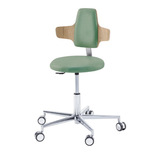 Siège praticien - ROUND - Ruck - Ressort à Gaz Long Ruck  Sauge-Dossier-Napoléon-CPL-Chêne