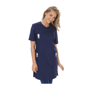 Sofia - Blouse 3/4 - Manches courtes - Femme - 90 cm My Blouse Sergé-Marine-Blanc-T6-XXXL