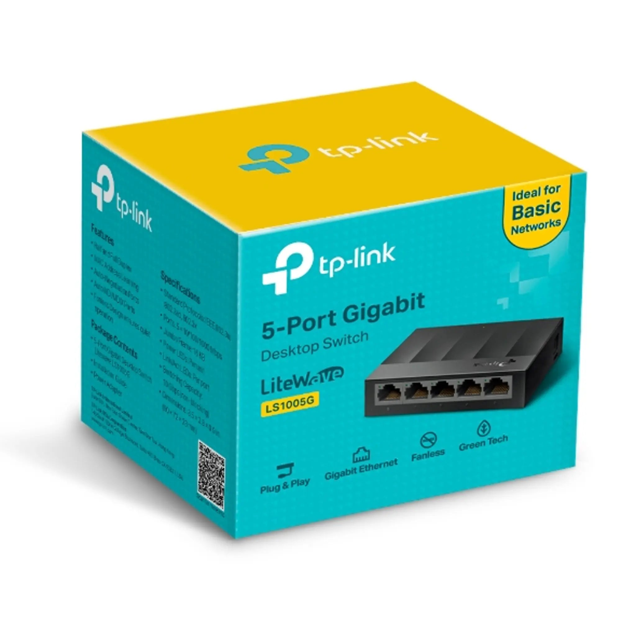 Switch de bureau 5 ports Gigabit - 10/100/1000 Mbps - TP-link LS1005G