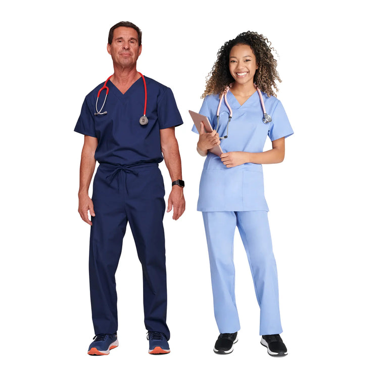 Toulouse - Ensemble médical - Tunique et pantalon - Unisexe - Cherokee Cherokee Authentic Workwear  Bleu-Ciel-3XL