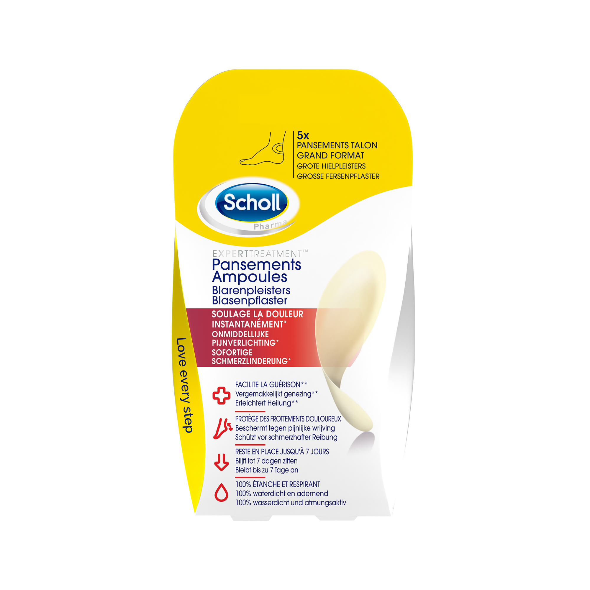 5 Pansements Hydrocolloïdes Talons - Grand Format pour Ampoules - Scholl Scholl 