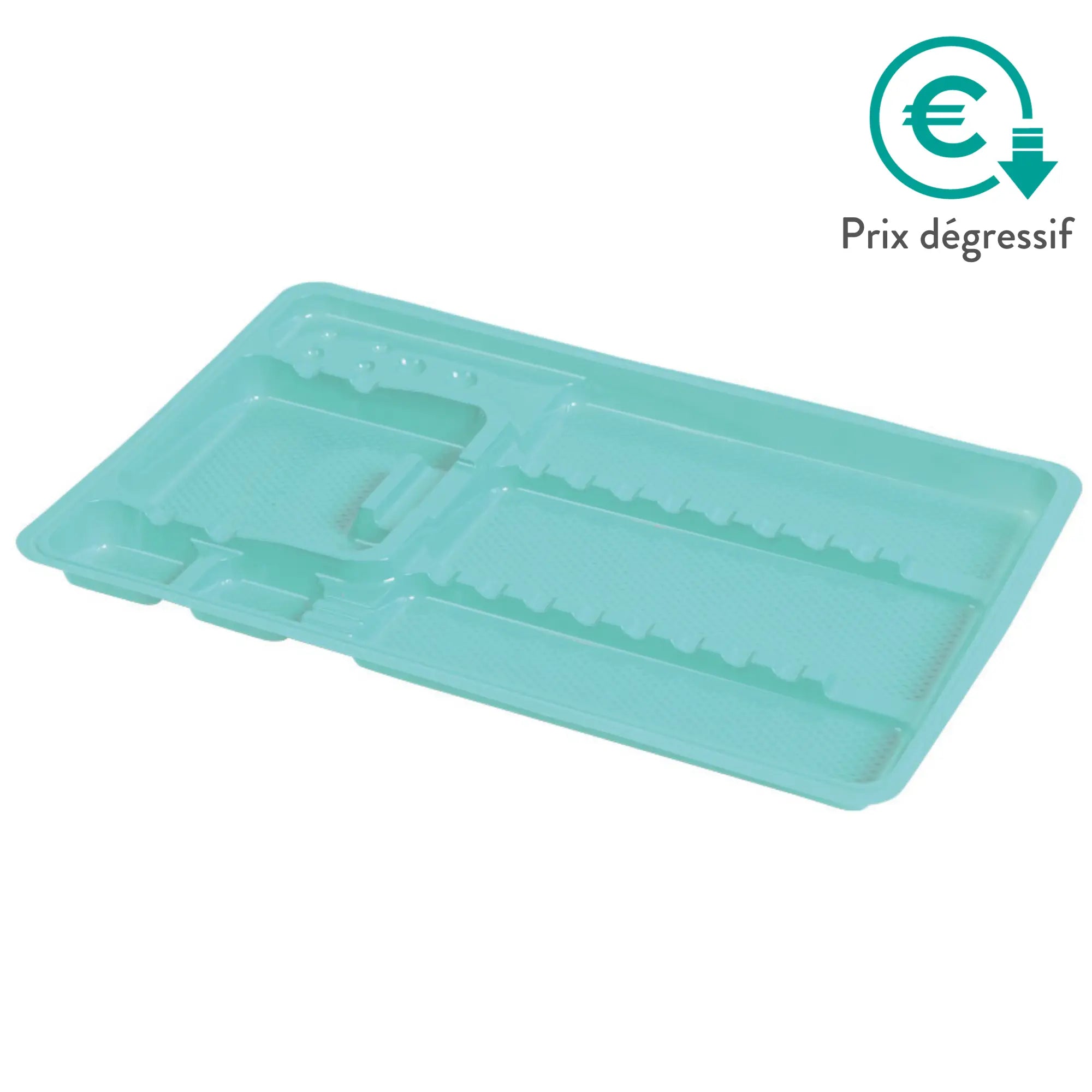 50 plateaux de soin à usage unique avec compartiments - 3 formats My Podologie  180-x-280-x-17-mm-Vert-Citron