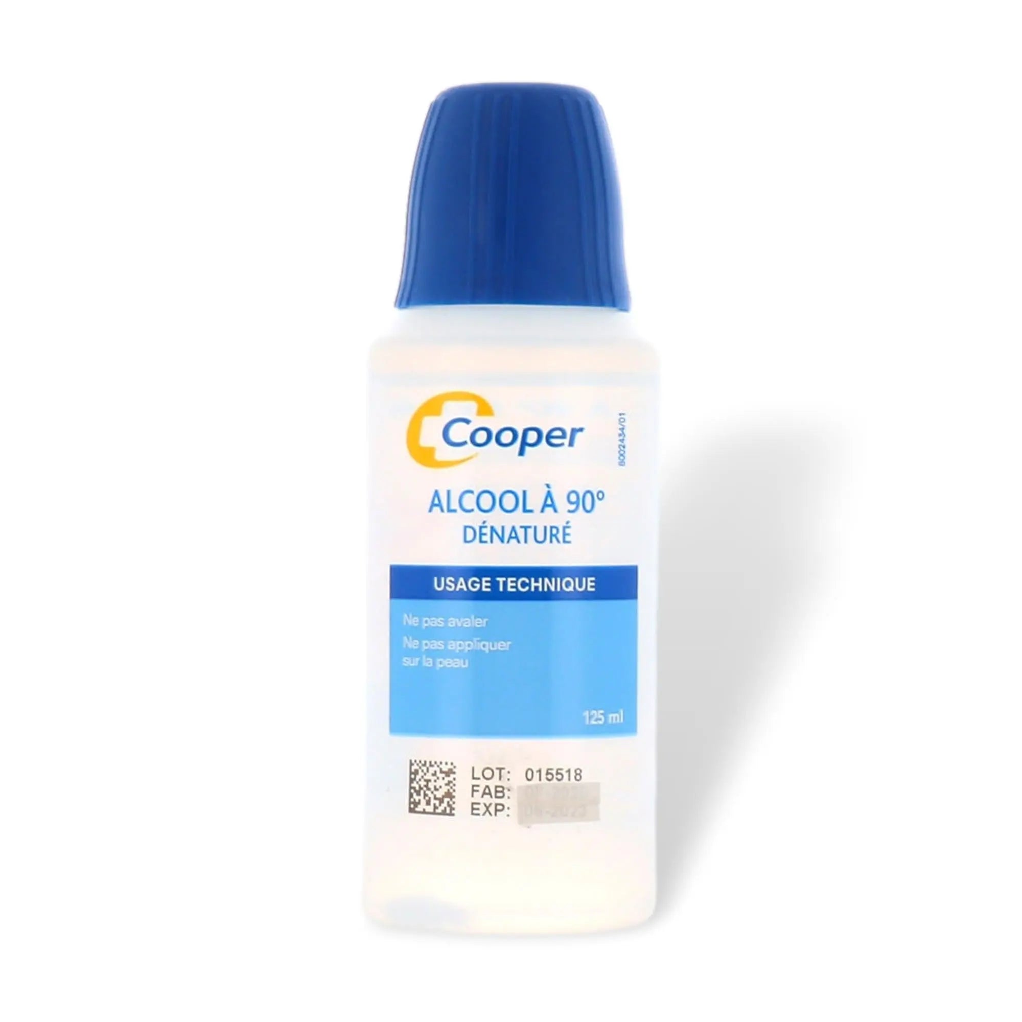 Alcool 90° Dénaturé 125 ml - Cooper - My Podologie