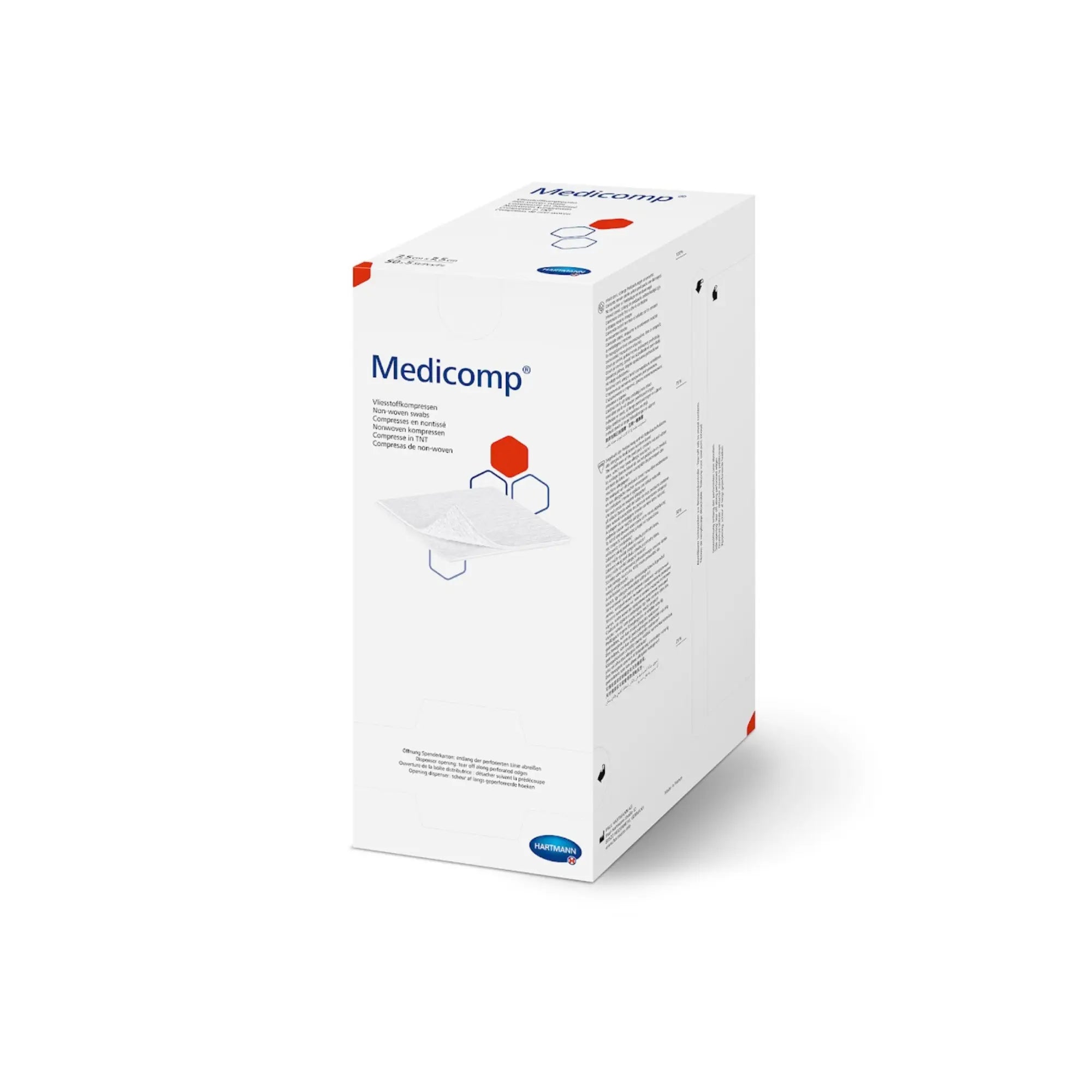 Compresse Non Tissée Stérile - 30g/m2 - 2 dimensions Medicomp Hartmann  7.5-x-7.5-cm