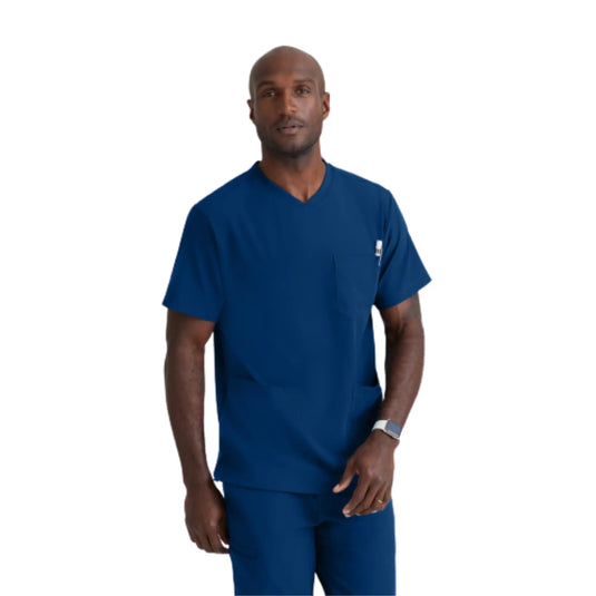 Crew - T-shirt médical - Col V croisé - Homme - Skechers Vitality SKECHERS VITALITY  Bleu Marine / XL