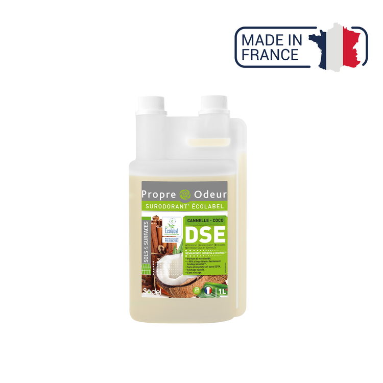 DSE - Détergent Surodorant Ecolabel - 3 parfums - 1L ou 5L - Sodel Exeol 
