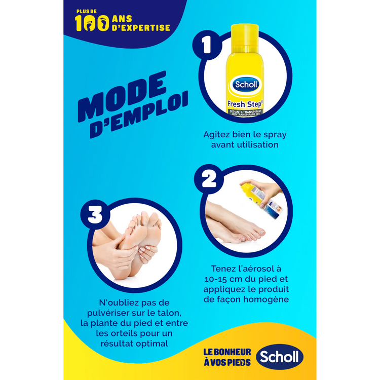 Déodorant Spray Anti-Transpirant Pieds 24h - 150 ml - Scholl Scholl 