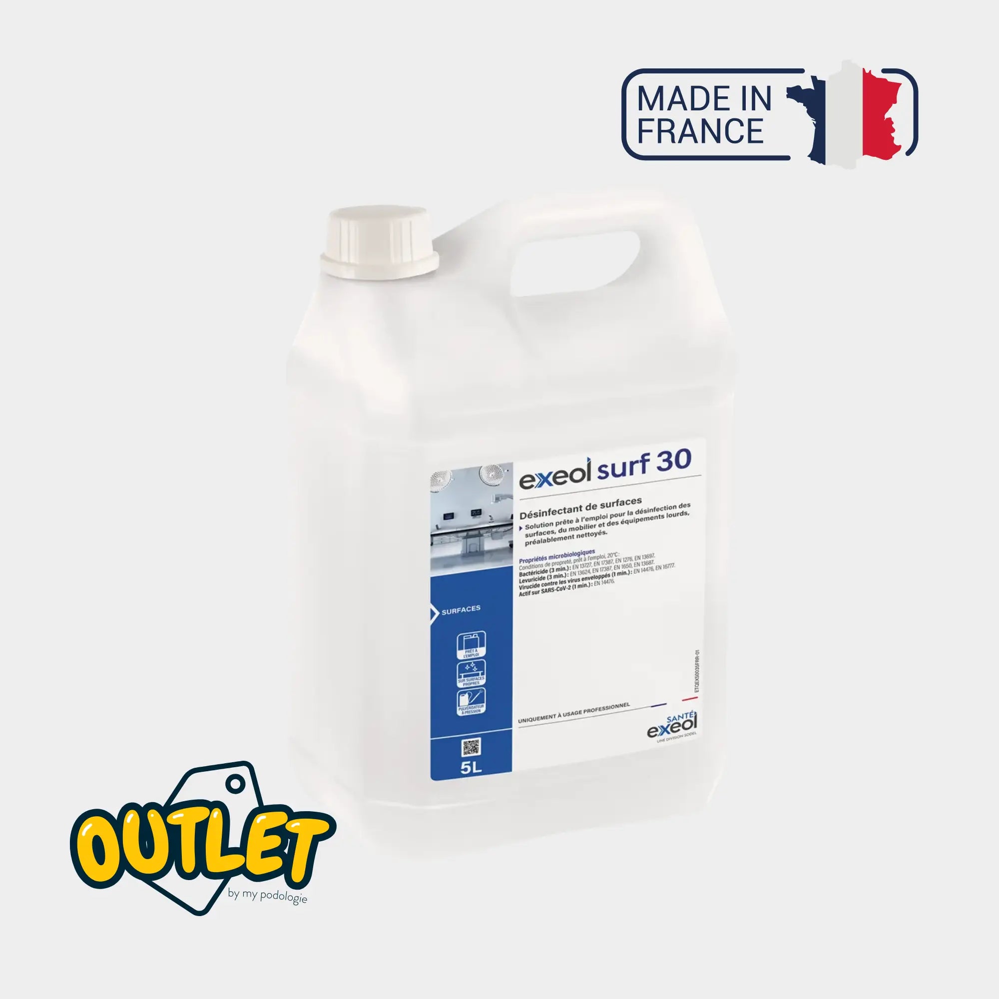 Désinfectant des surfaces - Exeol surf 30 - Sodel // Date dépassée Exeol  1-bidon-de-5-L