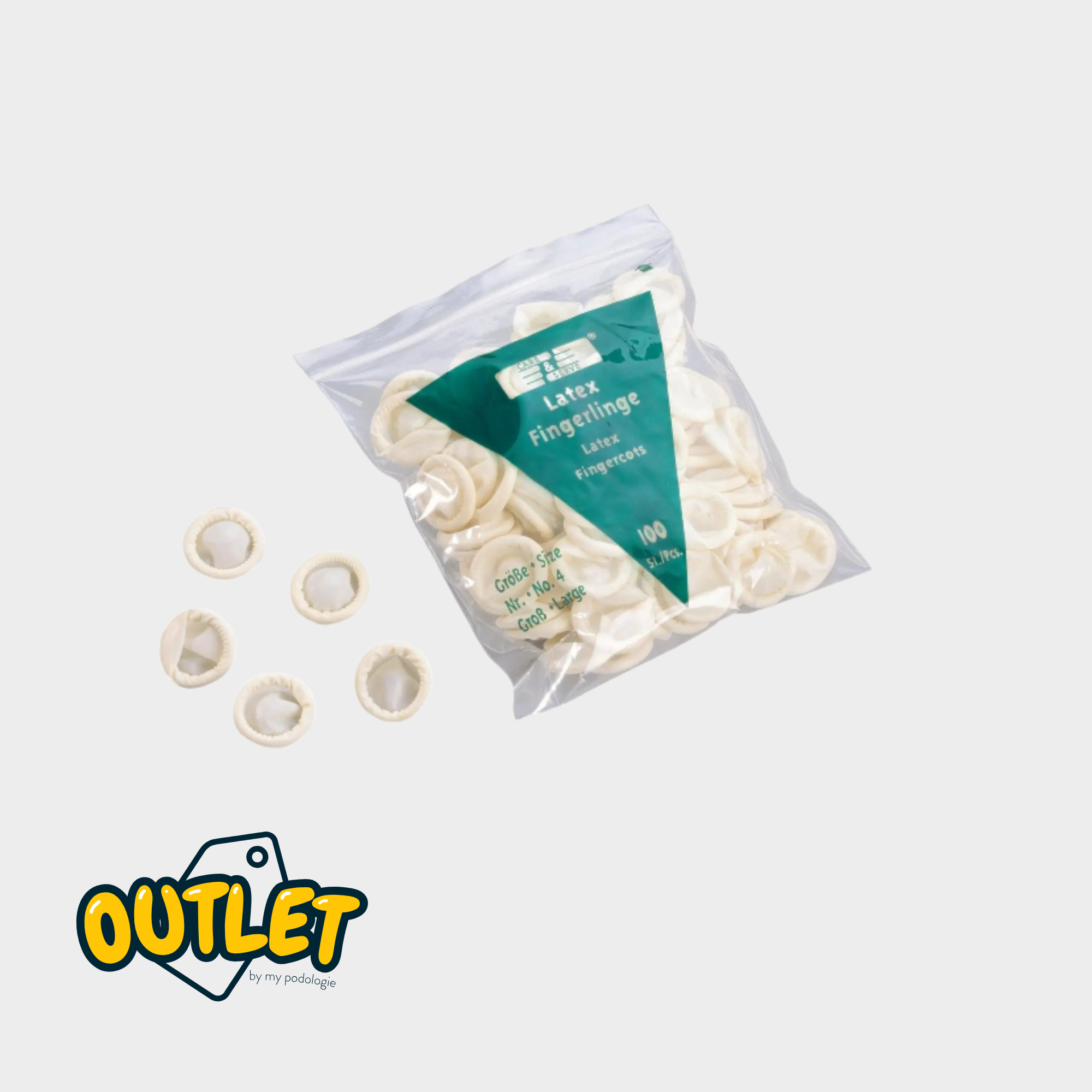 Doigtiers roulés d'examen - Taille M - Latex Sans poudre - Sachet de 100 // Date courte Euromédis 