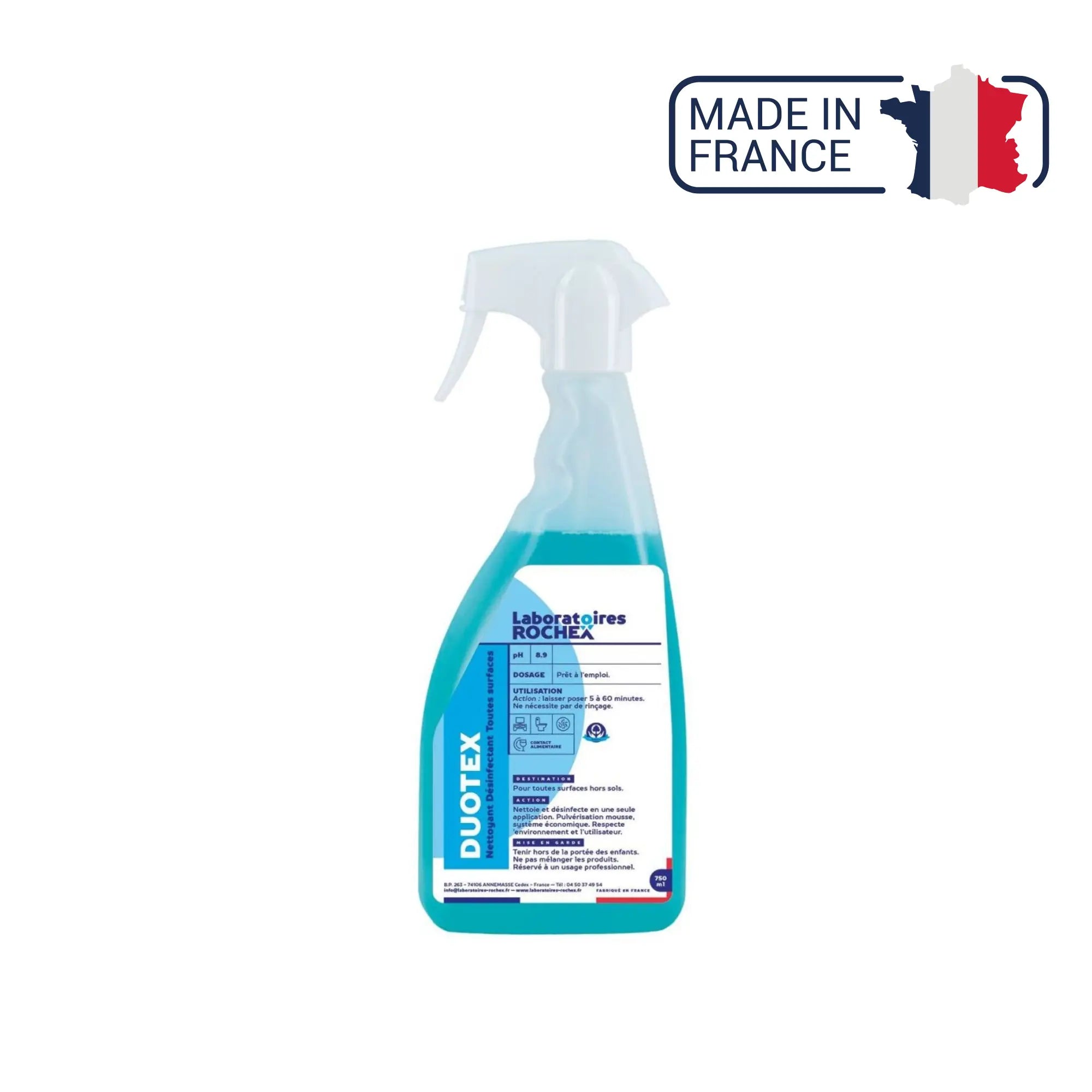 Duotex - Détergent désinfectant sans aldéhyde - 2 contenances Laboratoires ROCHEX 