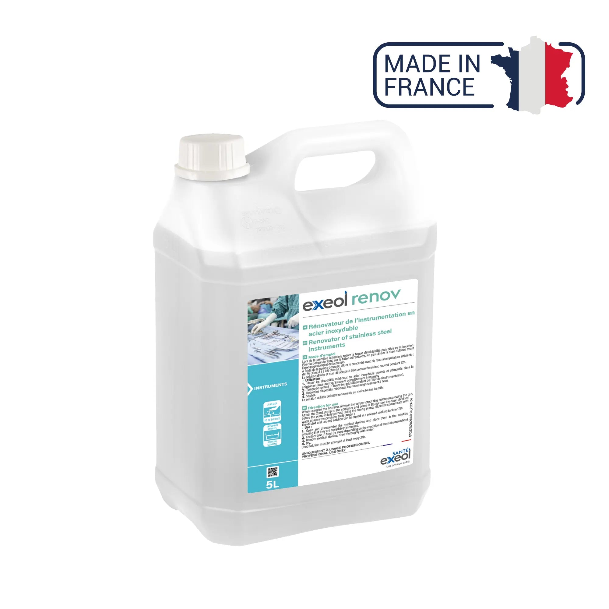 Exeol renov -  Rénovation des Instruments en Inox - 1L ou 5 L - Sodel Exeol 
