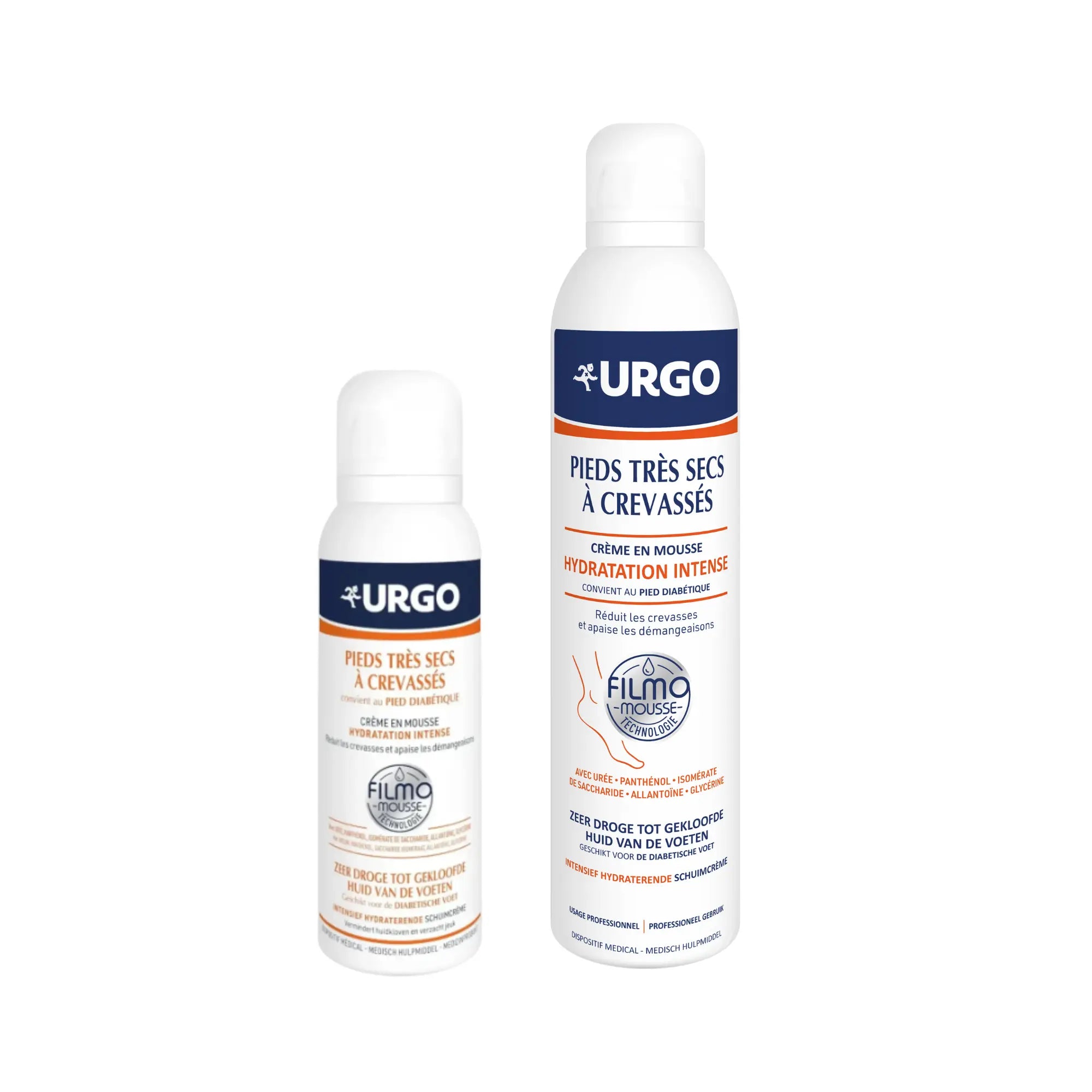Filmomousse - Hydratation intense pieds très secs à crevassés - 2 contenances - Urgo Urgo