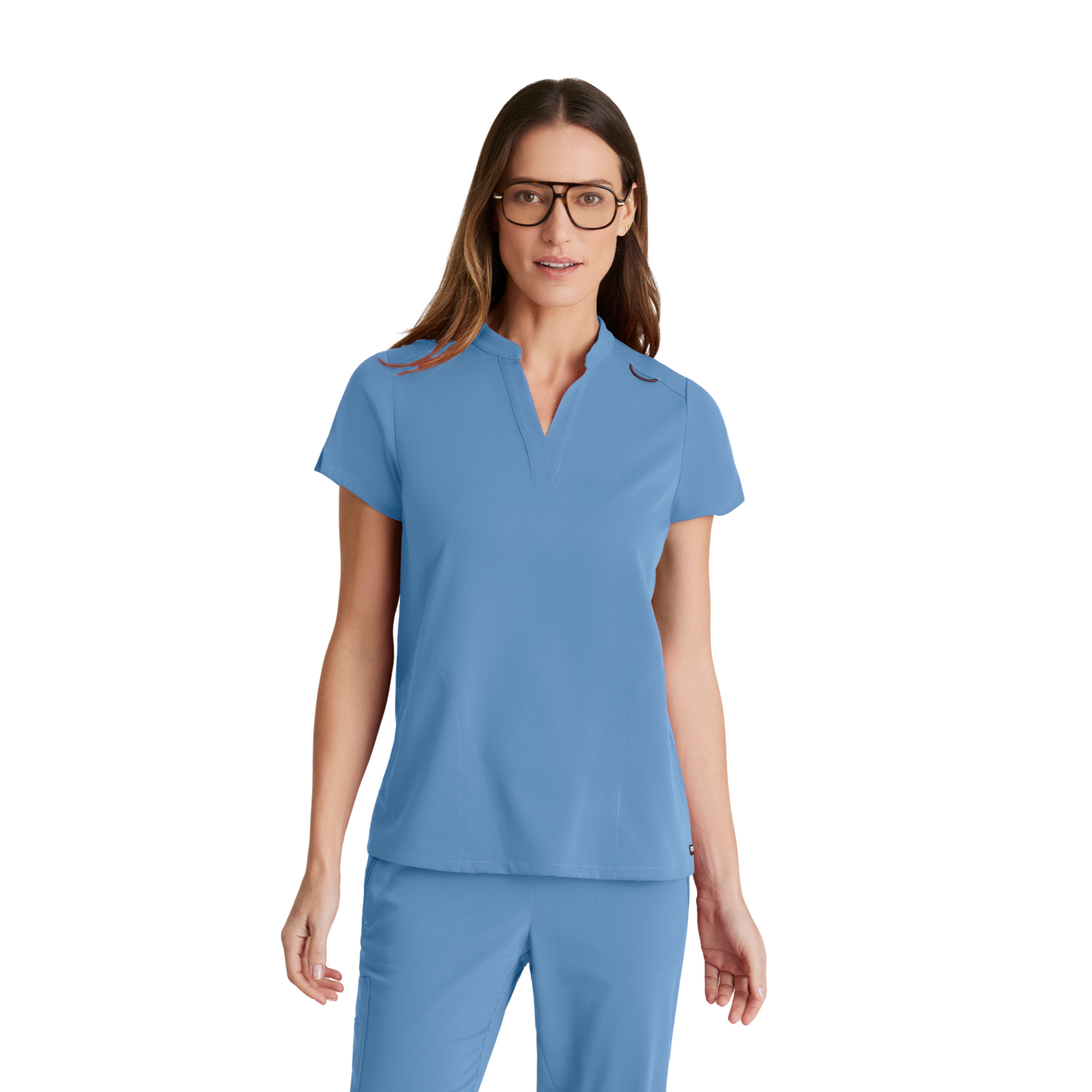 Flora - Tunique col à bande - Femme - Grey’s Anatomy Stretch GREYS ANATOMY STRETCH  Bleu Ciel / XL
