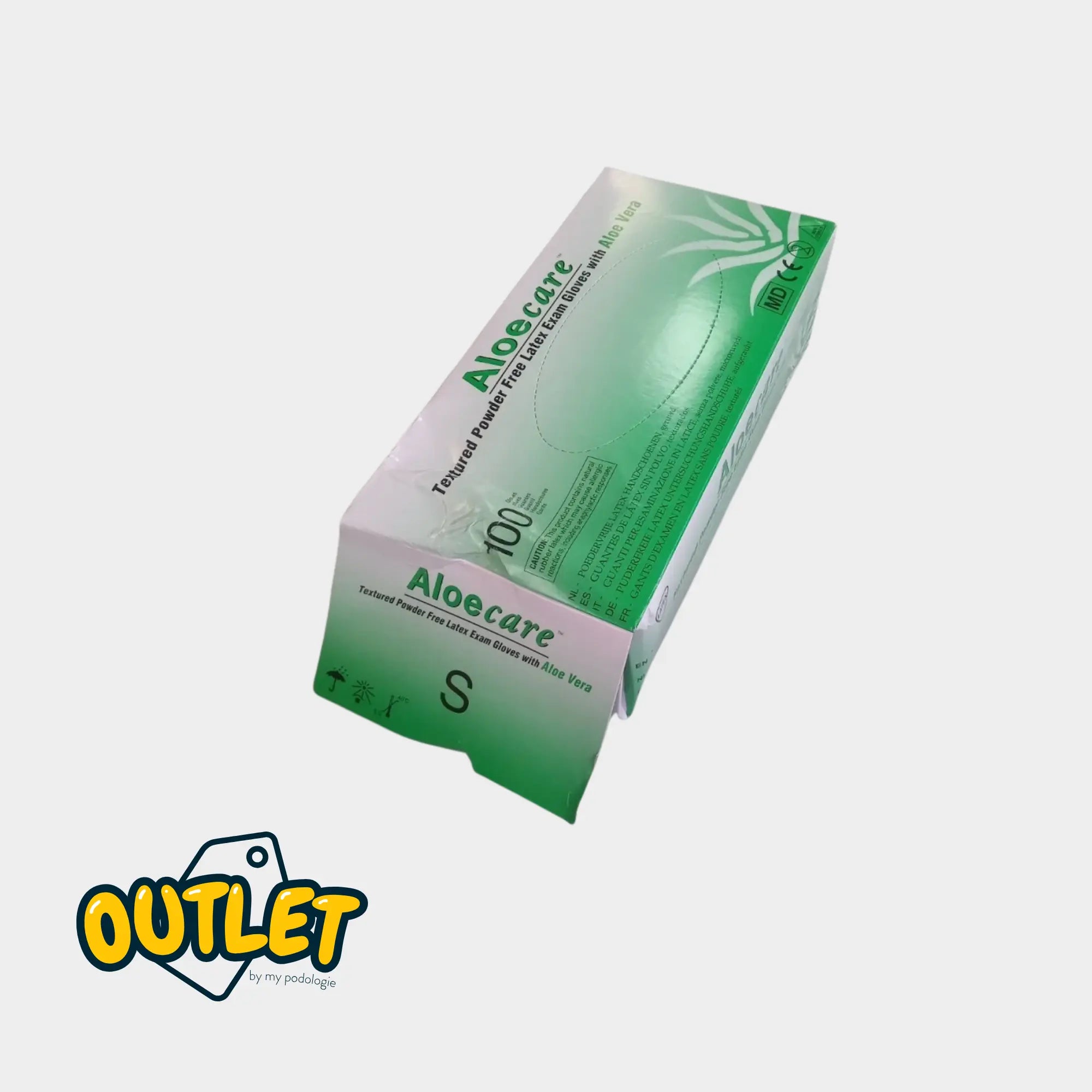 Gants d'examen - Latex avec Aloé Véra - Sans poudre - Taille S - My Podologie // Défaut MP 