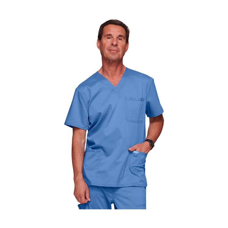 Lourdes - Tunique col V - Homme - Cherokee Cherokee Authentic Workwear  Bleu-Ciel-3XL