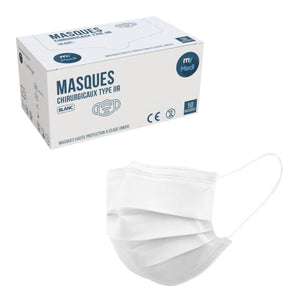 Masque chirurgical - 3 plis de type IIR - Norme EN14683 - Certification CE - Boîte de 50 masques - 3 coloris - My Médical My Medical 