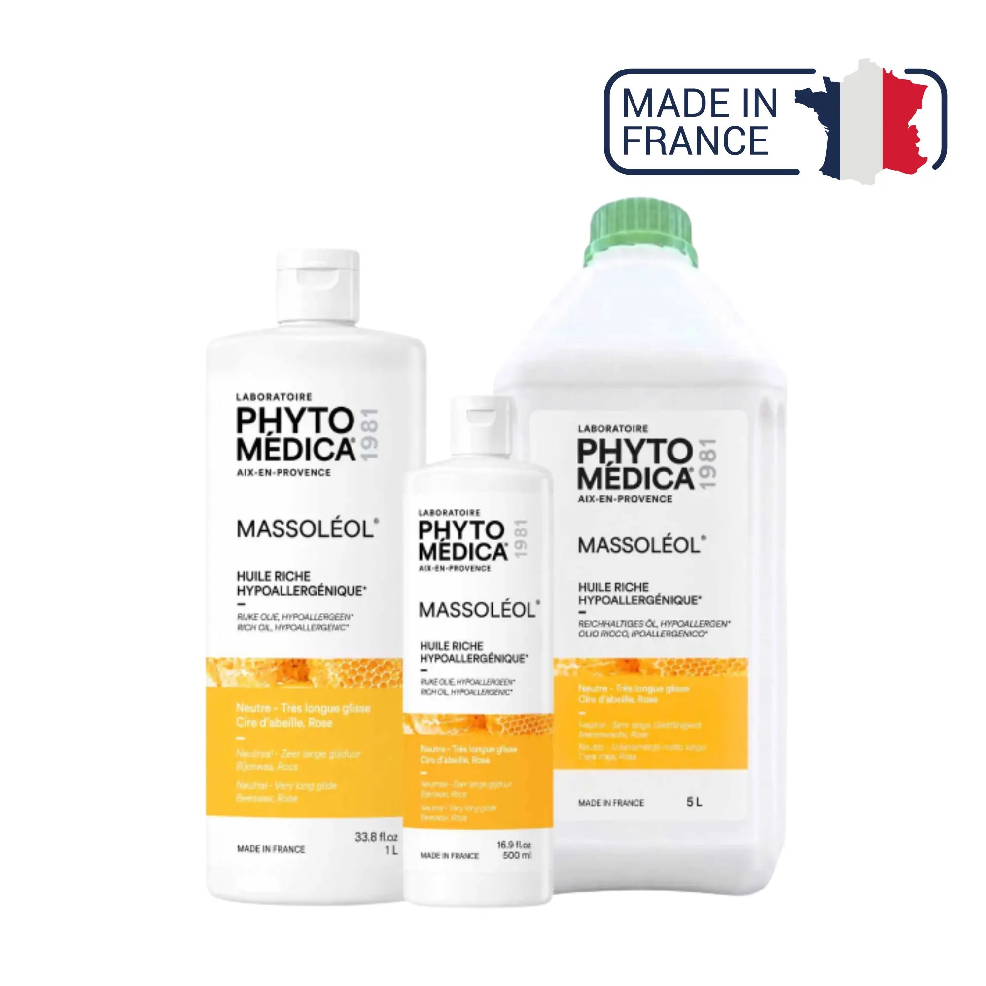 Massoléol® - Huile riche de massage neutre hypoallergénique - Parfum Rose - Phytomedica Laboratoires Phytomedica 