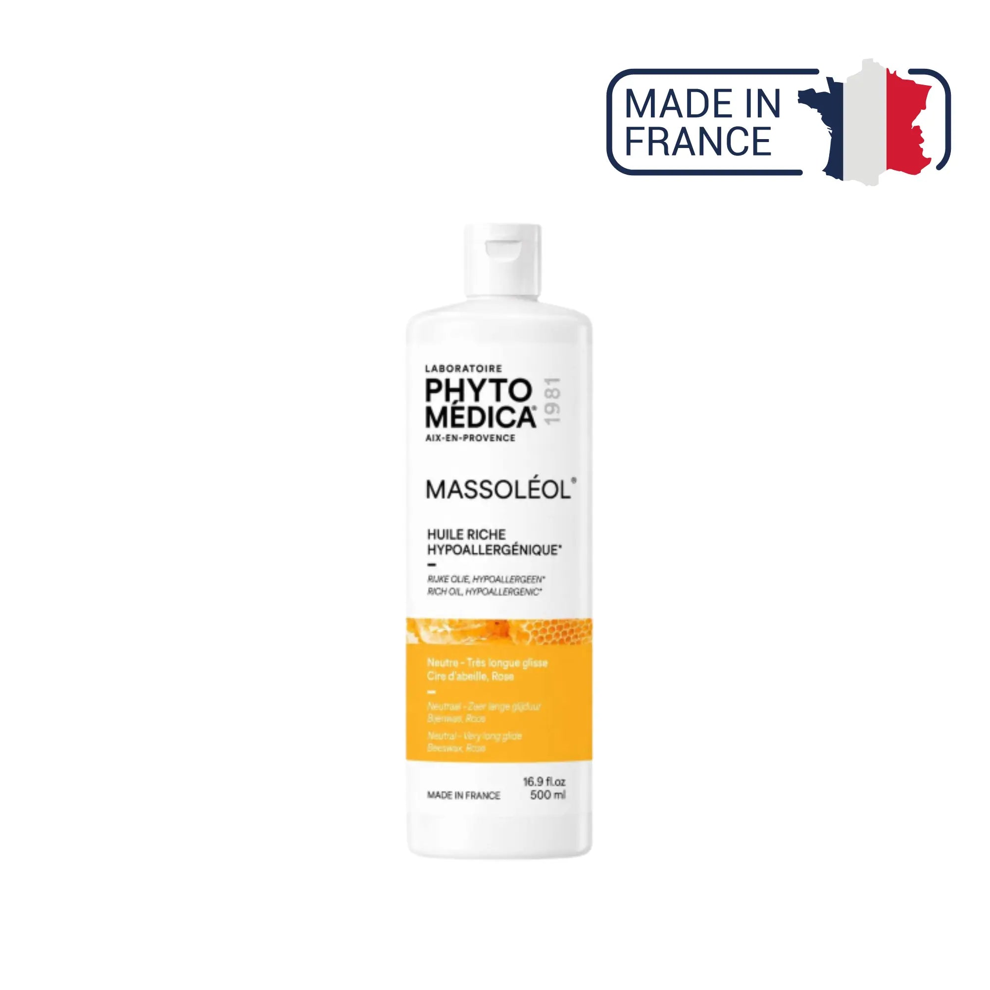 Massoléol® - Huile riche de massage neutre hypoallergénique - Parfum Rose - Phytomedica Laboratoires Phytomedica 