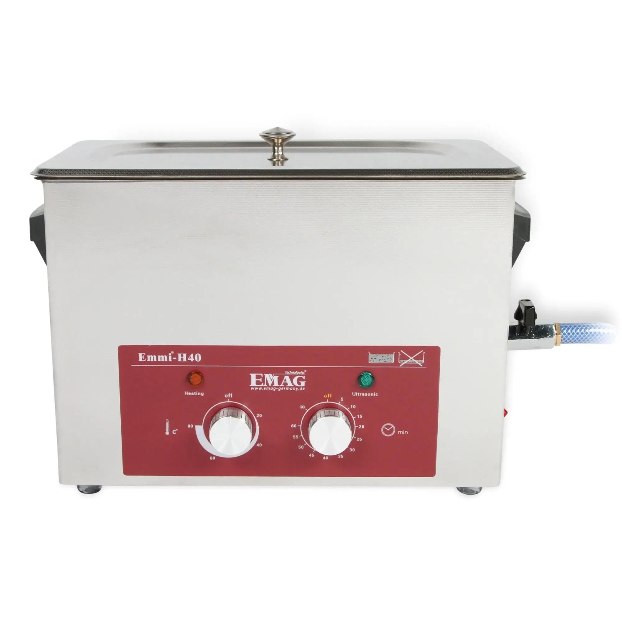 Nettoyeur à ultrasons tout en inox 4L - Emmi-H40 avec robinet de vidange - My Podologie