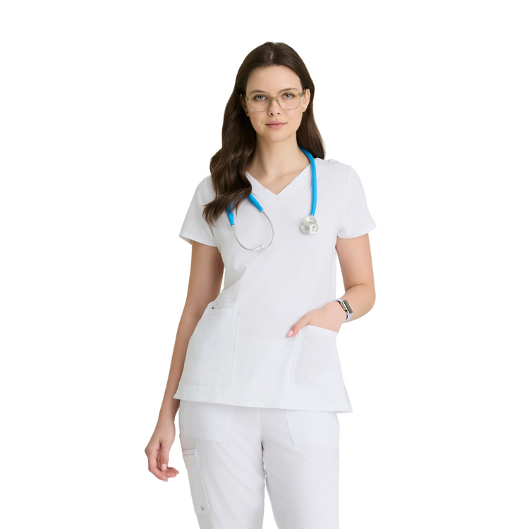 Purpose Top - Haut médical confortable et polyvalent - Col V - Femme - Barco Unify BARCO UNIFY 