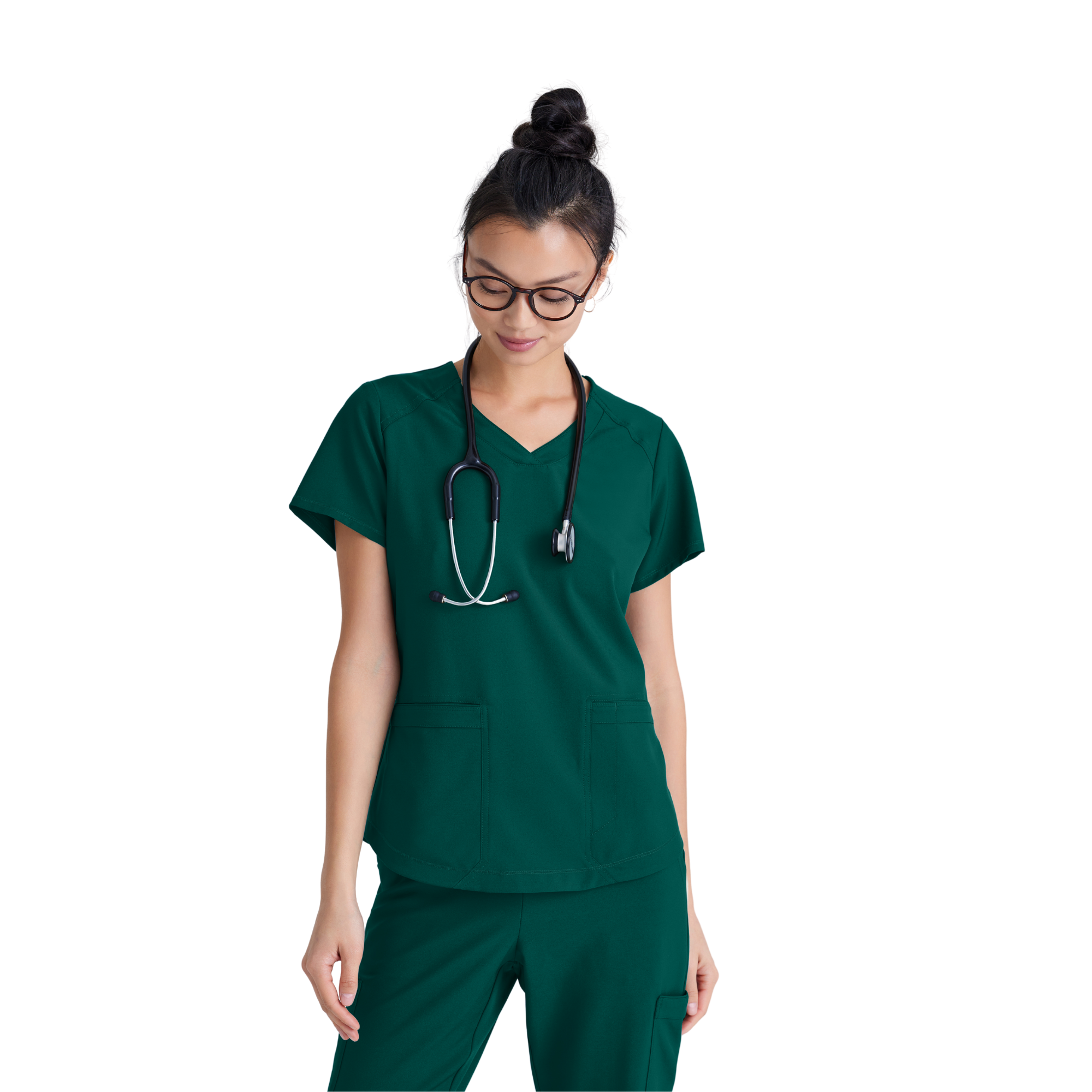Rhythm Top - Tunique médicale classique et moderne - Femme - Grey’s Anatomy Evolve GREYS ANATOMY EVOLVE  Vert forêt / XL