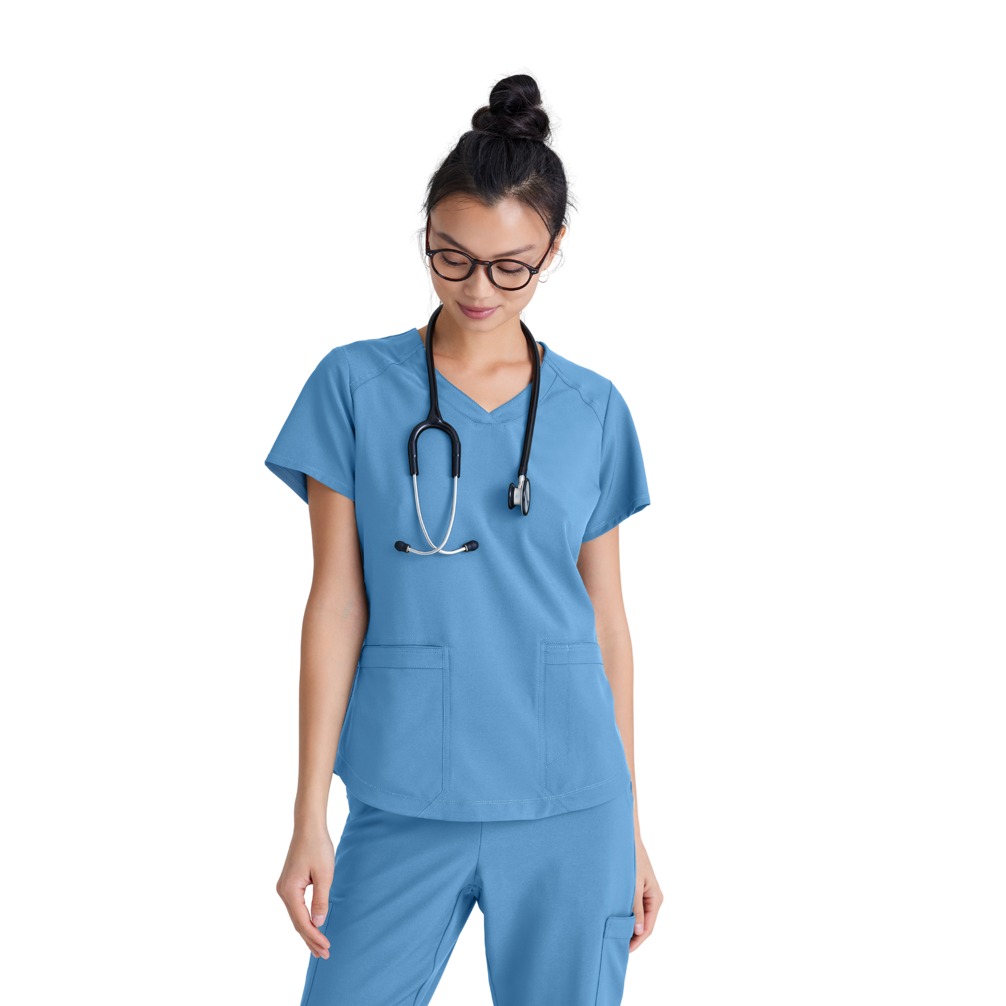 Rhythm Top - Tunique médicale classique et moderne - Femme - Grey’s Anatomy Evolve GREYS ANATOMY EVOLVE  Bleu ciel / XL